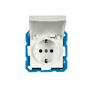 ION INDUSTRIES | WANDCONTACTDOOS | RA MET KLAPDEKSEL | IP44 I V1/J1 | MAT ALPIN WIT