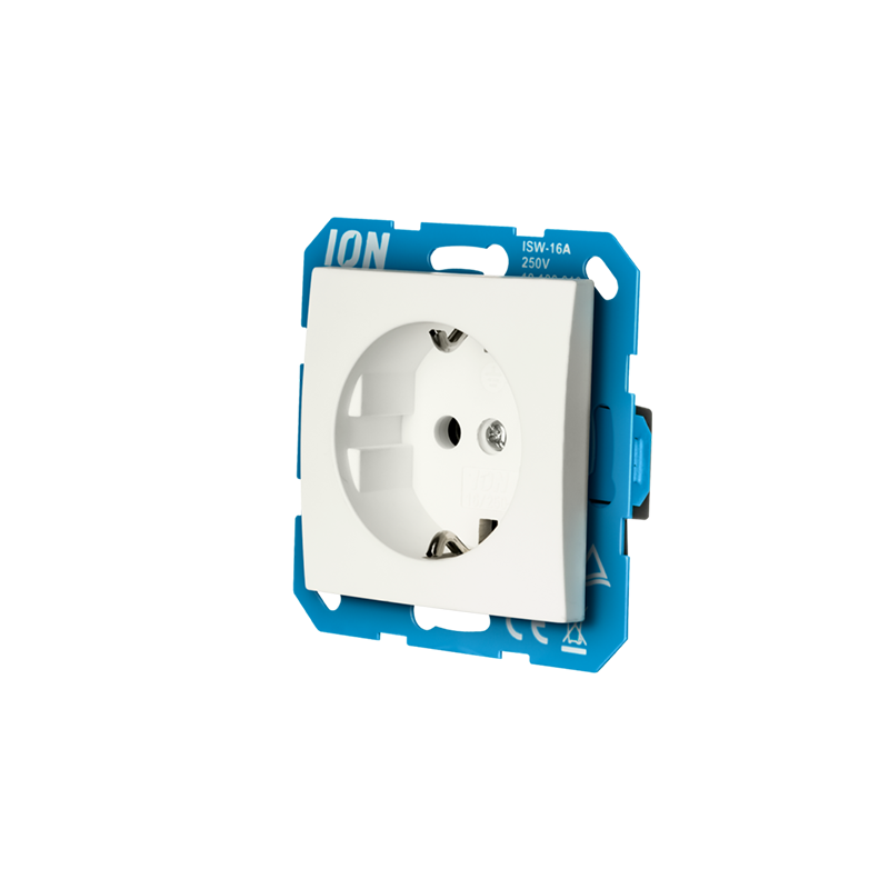 ION INDUSTRIES | WANDCONTACTDOOS | RA MET ANRAAKBEVEILIGING | E1 | MAT ALPIN WIT