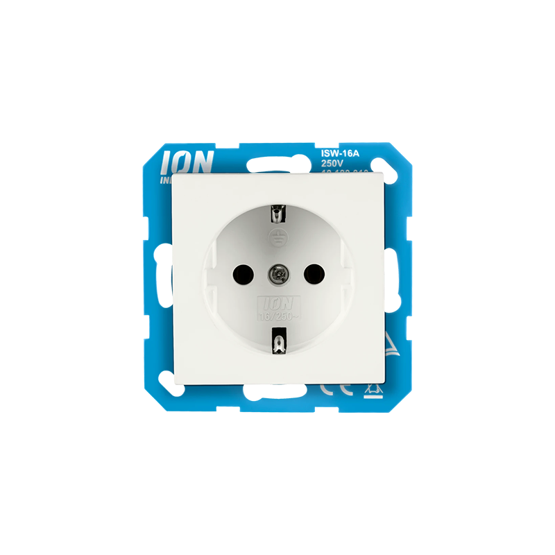 ION INDUSTRIES | WANDCONTACTDOOS | RA MET ANRAAKBEVEILIGING | E1 | MAT ALPIN WIT