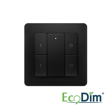 ECODIM | WIRELESS ZIGBEE SWITCH | 2 GROUPS | BLACK