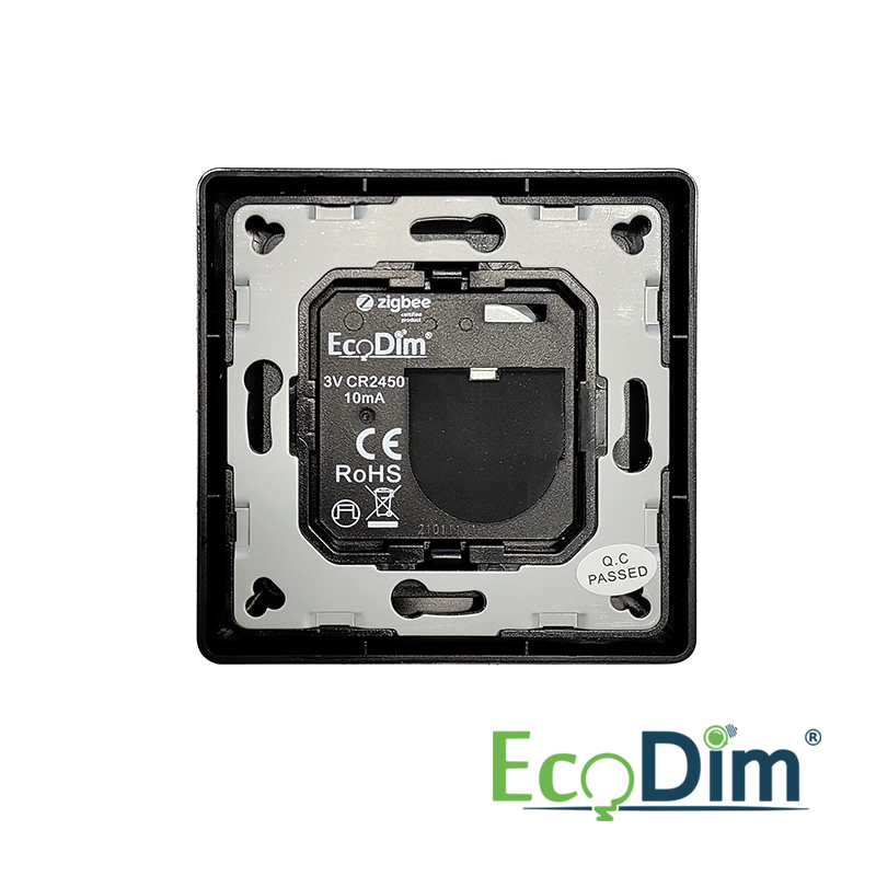 ECODIM | WIRELESS ZIGBEE SWITCH | 2 GROUPS | BLACK