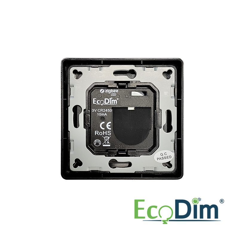 ECODIM | DRAADLOZE SCHAKELAAR ZIGBEE | 4 GROEPEN | ZWART