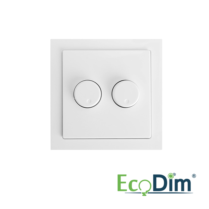 ECODIM | DUO DIMMERKNOP T.B.V. BUSCH-JAEGER FUTURE LINEAR | INCL. CENTRAALPLAAT EN RAAMWERK
