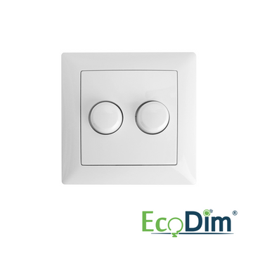 ECODIM | DUO DIMMER BUTTON FOR BUSH-JAEGER BALANCE SI | INCL. CENTRAL PLATE AND FRAMEWORK