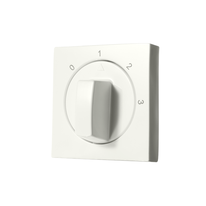 ION INDUSTRIES | CENTRAL PLATE WITH ROTARY KNOB | 3-POSITION SWITCH | V1/J1 | MATTE ALPIN WHITE