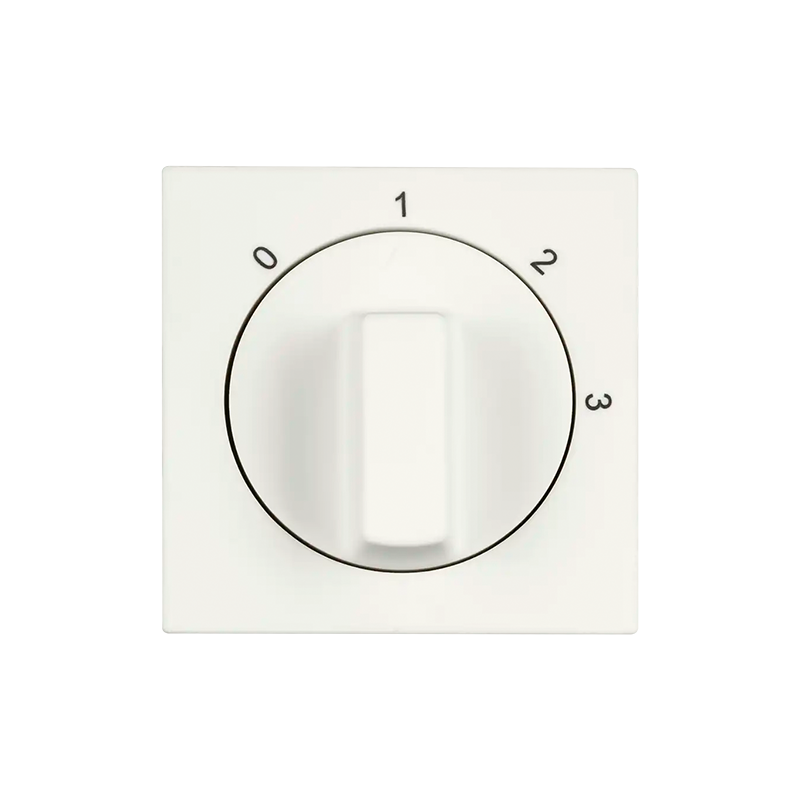 ION INDUSTRIES | CENTRAL PLATE WITH ROTARY KNOB | 3-POSITION SWITCH | V1/J1 | MATTE ALPIN WHITE