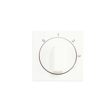 IONINDUSTRIES | CENTRAALPLAAT MET DRAAIKNOP | 3-STANDENSCHAKELAAR MET NULSTAND | E1 | MAT ALPIN WIT