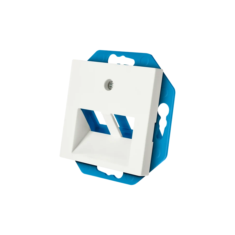 ION INDUSTRIES | MODULAR JACK | 30° | 2-VOUDIG MET CENTRAALPLAAT | V1/J1 | MAT ALPIN WIT