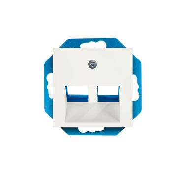 ION INDUSTRIES | MODULAR JACK | 30° | 2-VOUDIG MET CENTRAALPLAAT | V1/J1 | MAT ALPIN WIT