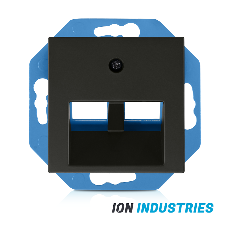 ION INDUSTRIES | MODULAR JACK | 30° | 2-VOUDIG MET CENTRAALPLAAT | V1/J1 | MATZWART