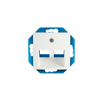 ION INDUSTRIES | MODULAR JACK 30°| 2-VOUDIG MET CENTRAALPLAAT | E1 | MAT ALPIN WIT