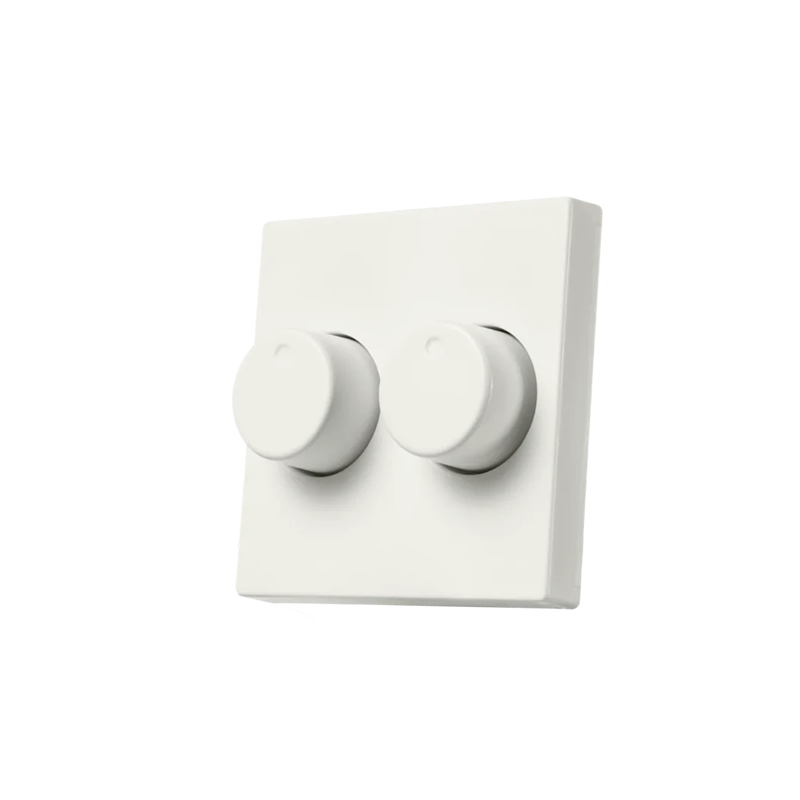 ION INDUSTRIES | CENTRAALPLAAT |  DIMMERKNOP | Duo | V1/J1 | MAT ALPIN WIT