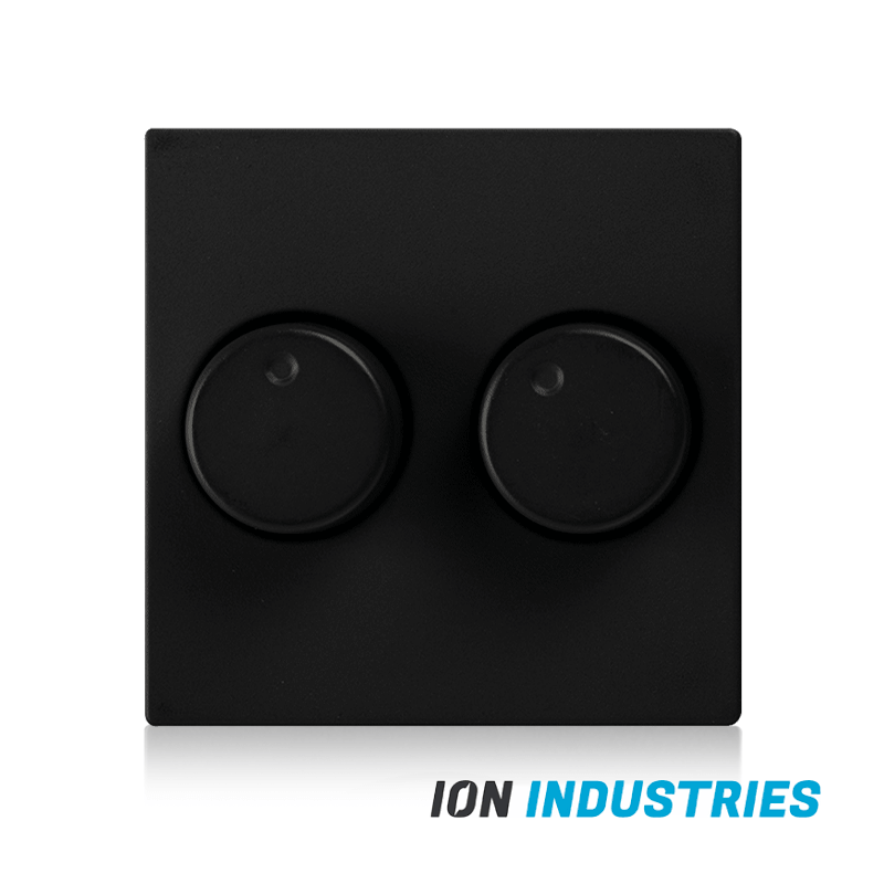 ION INDUSTRIES | CENTRAL PLATE | DIMMER BUTTON DUO | V1/J1 | MATTE BLACK