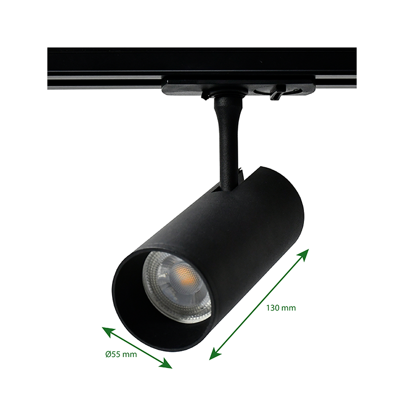 806118 + 272088 1-FASE RAILARMATUUR MET GU10 FITTING ZWART