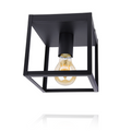 plafondlamp vierkant industrieel zwart e27