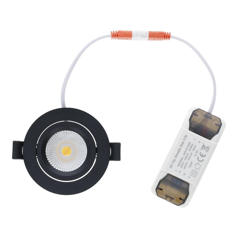 LED INBOUWSPOT | 5W | Ø82mm | DIMBAAR | SLIM-FIT | ZWART
