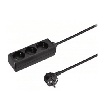 DRIEVOUDIGE TAFELCONTACTDOOS | 5M | ZWART