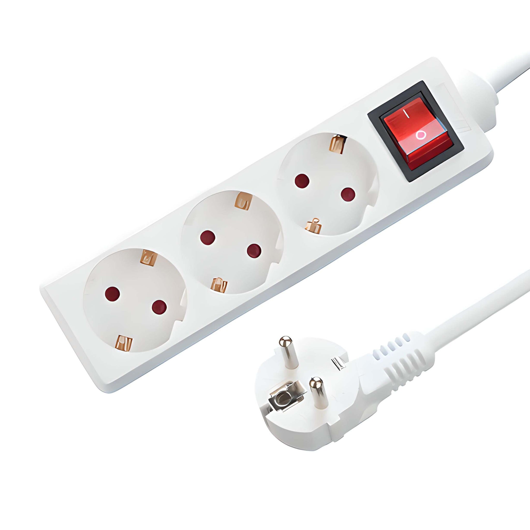 DRIEVOUDIGE TAFELCONTACTDOOS | MET SCHAKELAAR | 3M | WIT