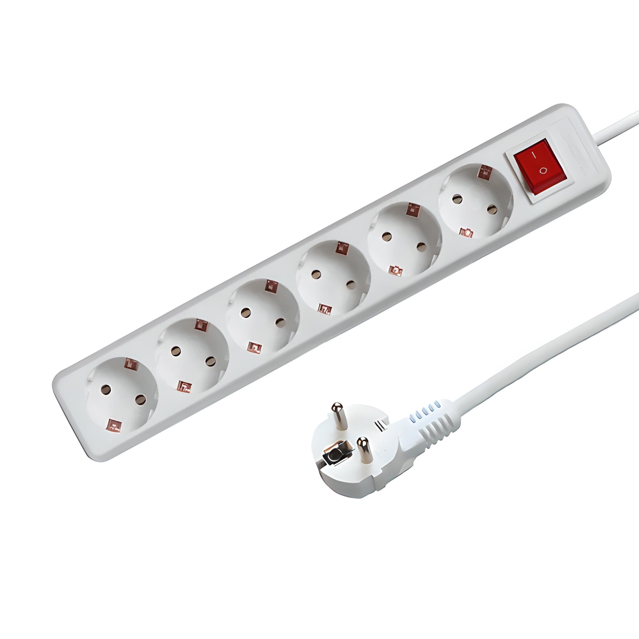 ZESVOUDIGE TAFELCONTACTDOOS | MET SCHAKELAAR | 1.5M | WIT