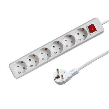 ZESVOUDIGE TAFELCONTACTDOOS | MET SCHAKELAAR | 1.5M | WIT