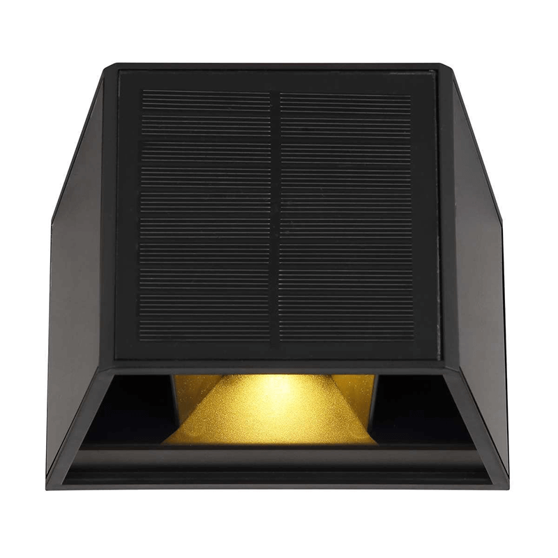 led solar wandlamp zwart muur