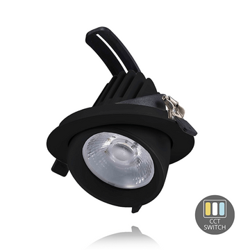 LED DOWNLIGHT | KANTELBAAR | Ø145 | 30W | ZWART | CCT-SWITCH