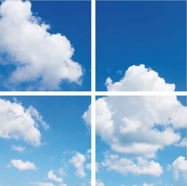 FOTOPRINT afbeelding wolk verdeeld over 4 panelen 595 x 595 mm-0