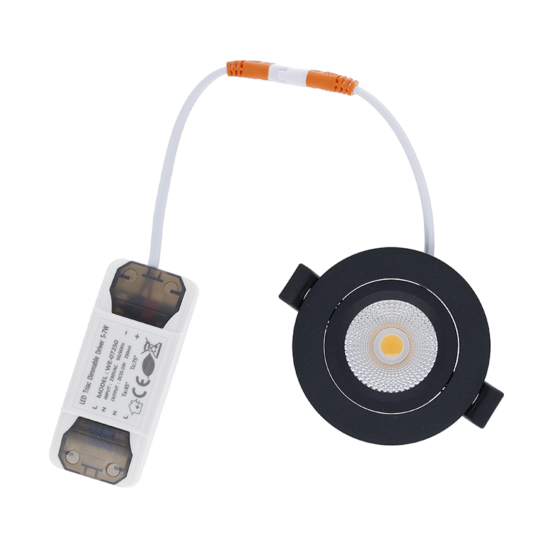 LED INBOUWSPOT | VARDA | SLIM-FIT | 5W | DIM | ZWART | 2700K