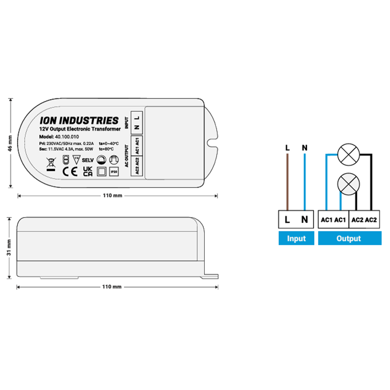 CONSTANT VOLTAGE | DIMBAAR DRIVER | 12V | 50 WATT