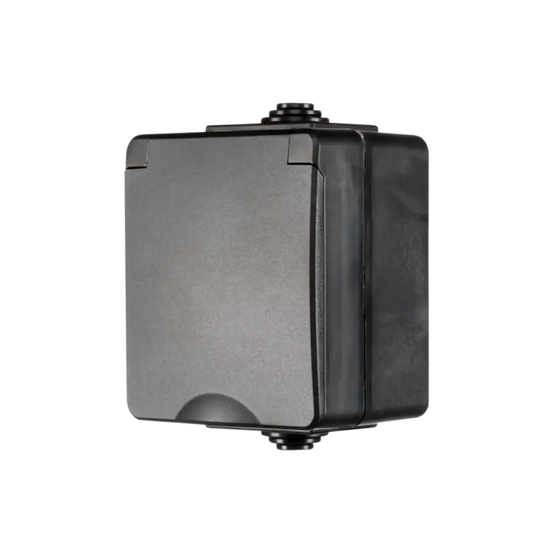 ION INDUSTRIES | OPBOUW WANDCONTACTDOOS | IP55 | ZWART