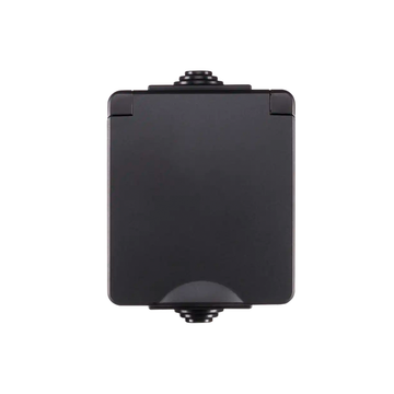 ION INDUSTRIES | SURFACE-MOUNTED WALL SOCKET | IP55 | BLACK