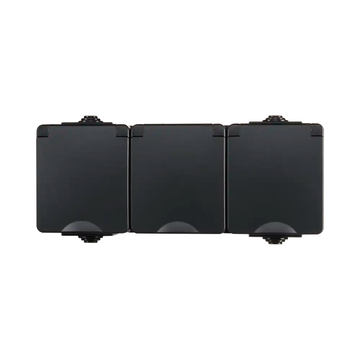 ION INDUSTRIES | OPBOUW WANDCONTACTDOOS 3X | HORIZONTAAL | IP55 | ZWART