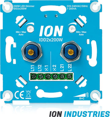 DUO TRIAC LED DIMMER | 2×0.3-200 WATT | ION INDUSTRIES