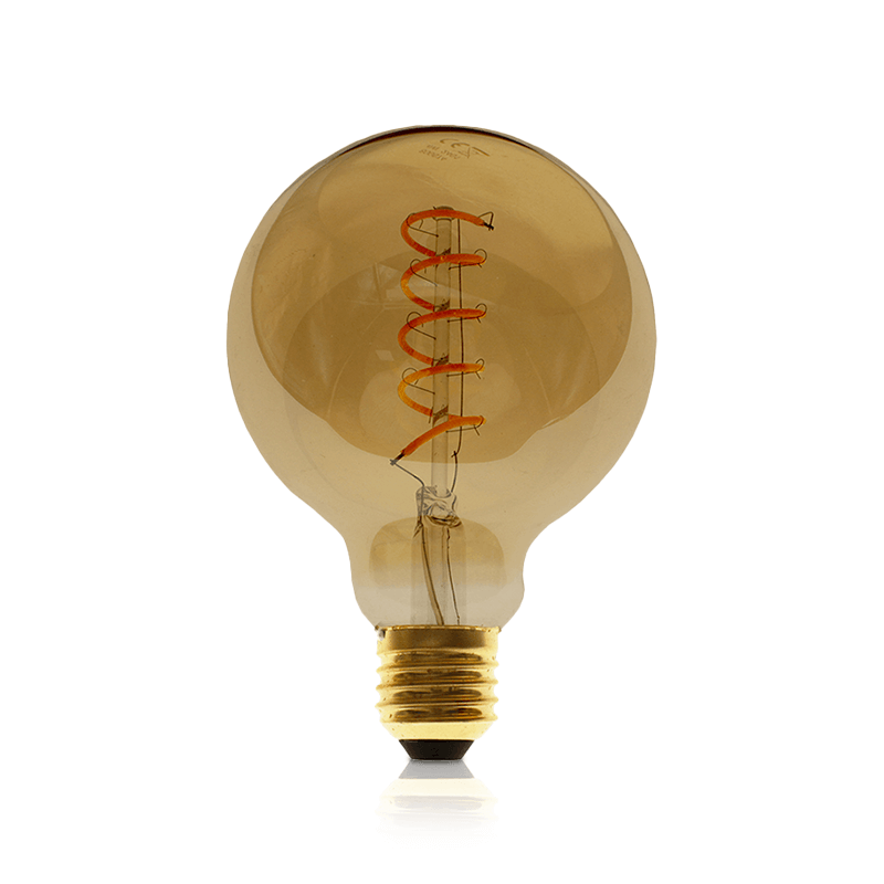 led globe e27 ledlamp amber kleurig