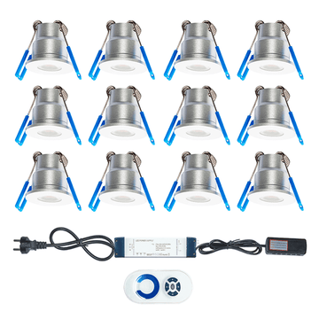 led veranda spots 12 stuks set zilver