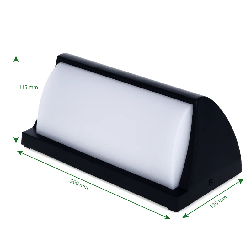 802424 LED Bulkhead Juliet 12W Lichtsensor Zwart