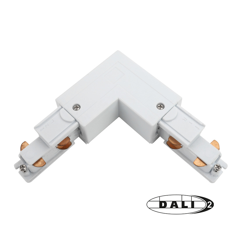 DALI 3-PHASE RAIL | L-SHAPED CONNECTOR | OUTSIDE | WHITE