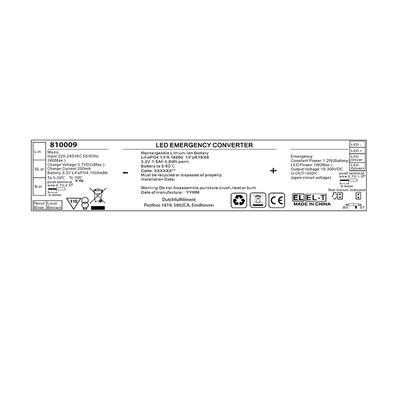 NOODUNIT 1.2W | 10-300V(DC) | 3 UUR