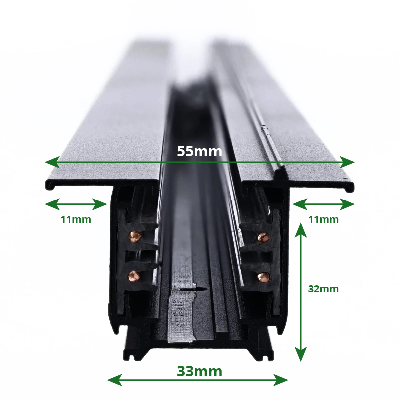 INBOUW 3-FASE RAIL | 200CM | ZWART