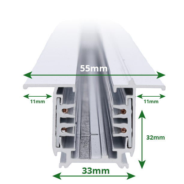 INBOUW 3-FASE RAIL | 200CM | WIT