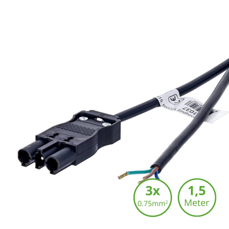 811020 - 3-SWP AANSLUITSNOER MALE - 1.5mtr - 3x0,75mm
