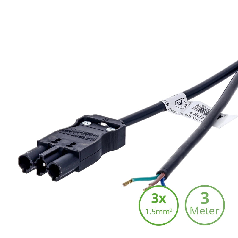 811075 - 3-SWP AANSLUITSNOER MALE - 3mtr - 3x1.5mm