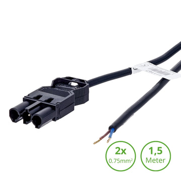 811167 - 3-SWP AANSLUITSNOER MALE 1,5mtr - 2x0.75mm