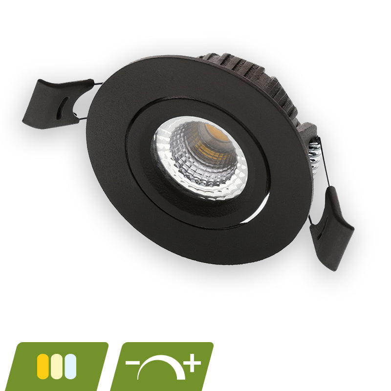 LED INBOUWSPOT | POLLUX | SLIM-FIT | 5W | DIM | ZWART | CCT-SWITCH