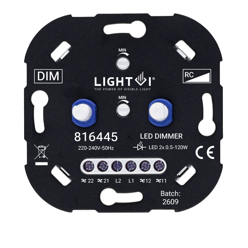 TRIAC LED DIMMER | 2x 0.5-120W | WISSELSCHAKELING