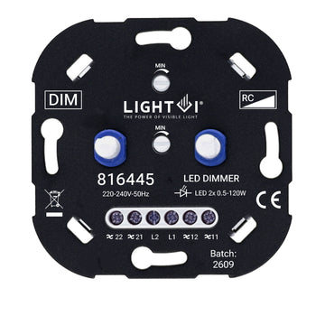 TRIAC LED DIMMER | 2x 0.5-120W | WISSELSCHAKELING
