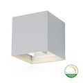 dimbare led cube wandlamp wit