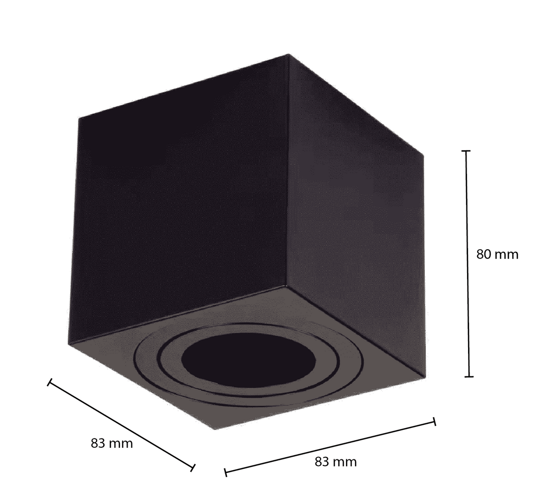 OPBOUWSPOT ZWART VIERKANT MET GU10 FITTING-0