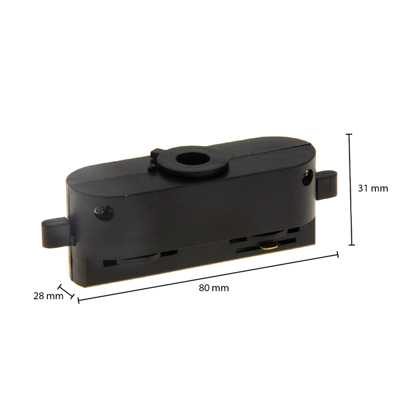 1-FASE RAIL ADAPTER ZWART