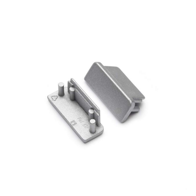 END CAP ZONDER KABELOPENING | SURFACE | 14MM | ZILVER | 2 STUKS